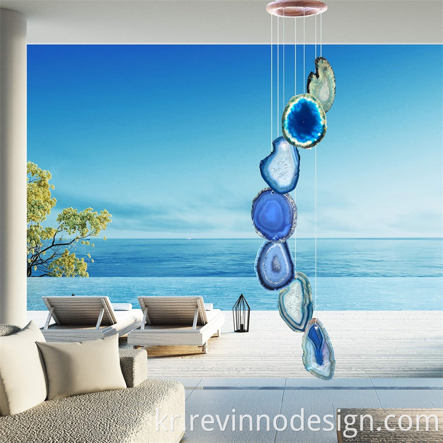 blue agate wind chime